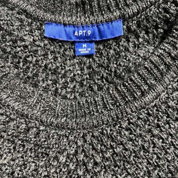 Apt. 9 Scoop Neck Long Sleeve Striped Gray Navy and Maroon Knit Sweater Medium - Picture 9 of 10